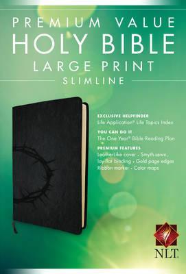 NLT Premium Value Slimline Large Print Bible: Crown design